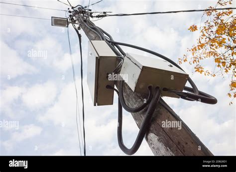 power pole distribution box|electrical poles on the street.